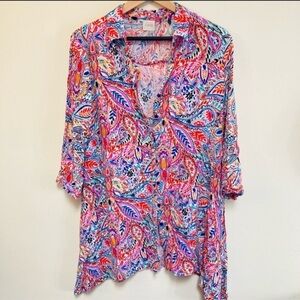 Cupio shirt dress printed colorful casual floral summer dress tunic